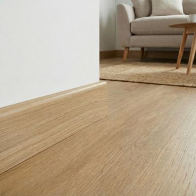 Plinthe MDF arrondie, effet chêne GoodHome, décor 1, H.8 cm x L. 220 cm x ép.13 mm (vendue à la pièce)