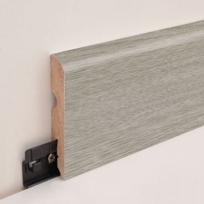 Plinthe MDF arrondie, effet chêne grisé GoodHome, décor 7, H.8 cm x L.220 cm x ép.13 mm (vendue à la pièce)