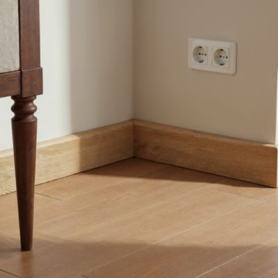 Plinthe MDF, effet chêne blond GoodHome, décor 130, H.8 cm x l. 220cm x ép.13 mm, résistant à l'eau (vendue à la pièce)