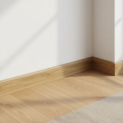 Plinthe MDF, effet chêne clair Goodhome, décor 390, H.8 cm x L.220 cm, résistant à l'eau (vendue à la pièce)