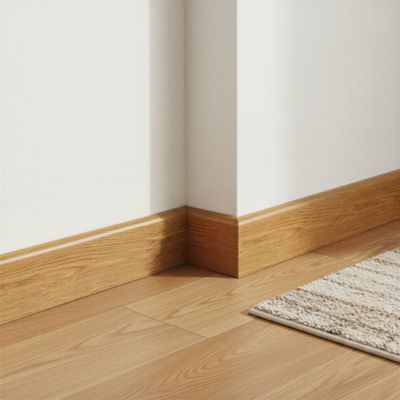 Plinthe MDF, effet chêne miel Goodhome, décor 160, H.8 cm x L.220 cm x ép.13 mm, résistant à l'eau, (vendue à la pièce)