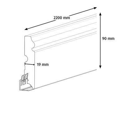 Plinthe MDF GoodHome 220 x 9 cm décor 130 (vendue à la pièce)