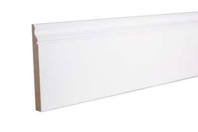 Plinthe MDF ogée prépeint blanc 240 x 16,9 cm, ép.18 mm (vendue à la pièce)