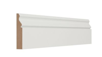 Plinthe MDF ogée prépeint blanc 240 x 16,9 cm, ép.18 mm (vendue à la pièce)