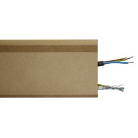 Plinthe passe-câble à couvercle arrondi MDF 244 x 11 cm, ép.18 mm