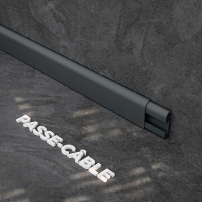 Plinthe Passe-Câble PVC 50 mm - Anthracite - 1 m, A l'unité