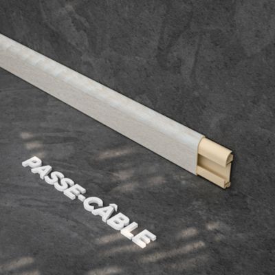 Plinthe Passe-Câble PVC 50 mm - Planche Blanchie - 1 m, A l'unité