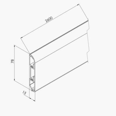 Plinthe Passe-Câble PVC 80 mm - Blanc - A l'unité - 2.60 m