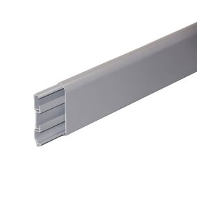 Plinthe Passe-Câble PVC 80 mm - Gris - 1 m