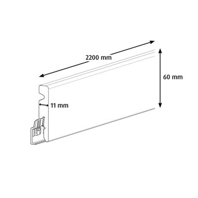Plinthe Résine Blanc GoodHome 220 x 6 cm Décor 10