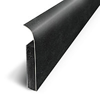 Plinthe sol souple PVC décor Béton Noir 7 x 120 cm