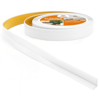 Plinthe souple adhesive PVC 10x10 mm QUEST - flexible, resistant aux UV - 5 m, blanc