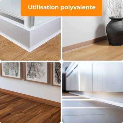 Plinthe souple adhesive PVC 50x20 mm QUEST - flexible, decorative - 5 m, chêne