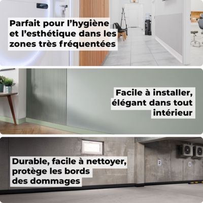 Plinthe souple PVC 100x25 mm QUEST - plinthe flexible pour mur et sol - 5 m, blanc