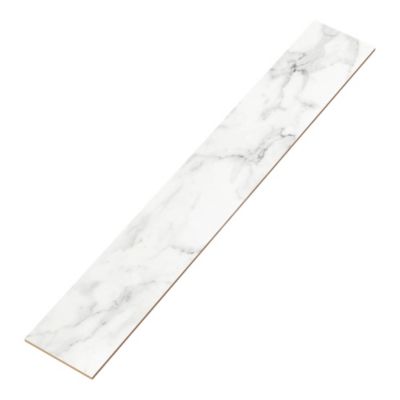 Plinthes en carrelage effet marbre blanc mat L.60 x l.7,5 cm x ép.8,5 mm, Aruma
