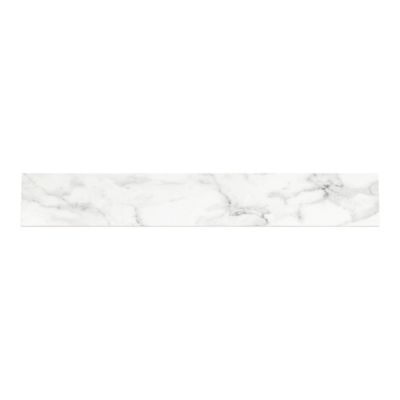 Plinthes en carrelage effet marbre blanc mat L.60 x l.7,5 cm x ép.8,5 mm, Aruma