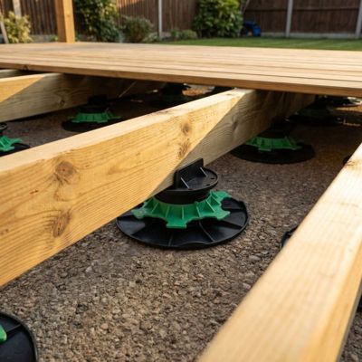 Plot terrasse bois réglable 40 à 60 mm - JOUPLAST - Carton de 55 plots