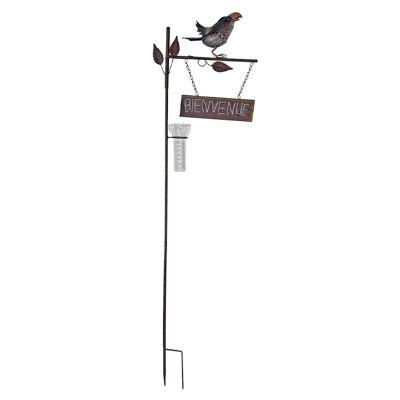 Pluviomètre oiseau Bienvenue 37x15x136cm