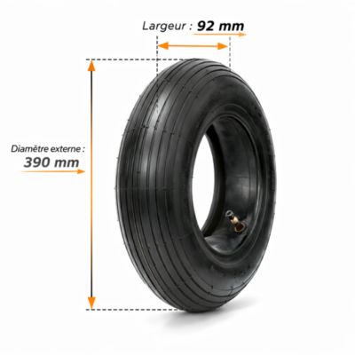 Pneu Brouette / Chariot  3.50-8   V5501  4PR  + Chambre à air  Max 180 kg