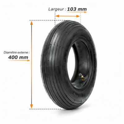 Pneu Brouette Chariot  4.80/4.00 -8 V5501  2PR + Chambre à air