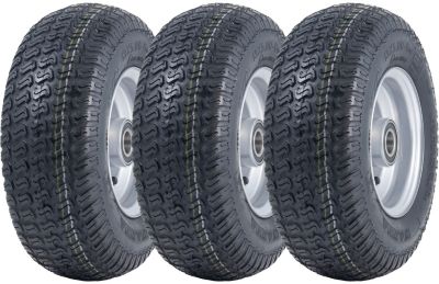 Lot De 2 Roues Tondeuse à Gazon 15x6.00-6 - Moyeu 65mm - Jante 20mm