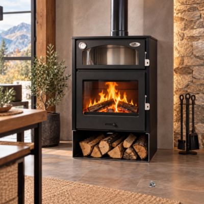 Poêle à bois avec four ASTON 10 kW Poêle à bois acier avec four inox Ecodesign  Classe A