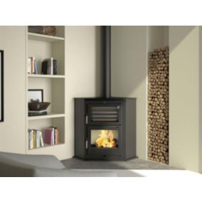 Poêle à bois d'angle en acier avec four 11.5 Kw FMHL-100RF Foyer en fonte