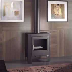 Poêle à bois en acier à double combustion 10 Kw 562x666x429 mm