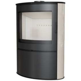 Poêle à bois en acier-faïence AB CRÈME 10 KW