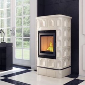 Poêle à bois en acier-faïence white faïence white 9kw balanka