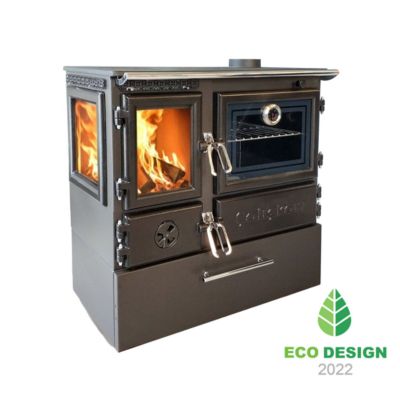 Poêle à bois en fonte CALISKAN 214 3D BOX cuisinière 6.4 kW avec four chauffe 75m² Livraison rapide à domicile