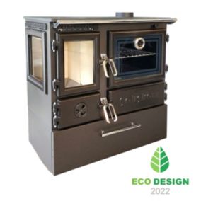 Poêle à bois en fonte CALISKAN 214 3D BOX cuisinière 6.4kW avec four chauffe 75m²