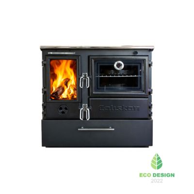 Poêle à bois en fonte CALISKAN 214 BOX cuisinière 6.4kW avec four chauffe 75m² Livraison rapide à domicile