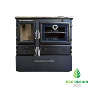 Poêle à bois en fonte CALISKAN 214 BOX cuisinière 6.4kW avec four chauffe 75m²