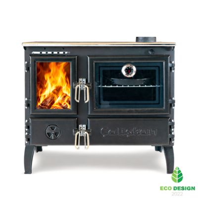 Poêle à bois en fonte CALISKAN 214 cuisinière 6.4 kW avec four chauffe 75m² Livraison rapide à domicile
