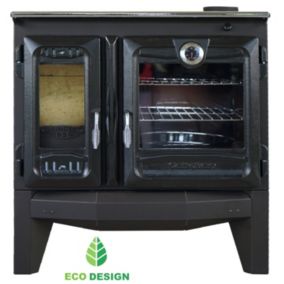 Poêle à bois en fonte CALISKAN 216 cuisinière 8.4kW avec four chauffe 100m²