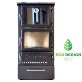 Poêle à bois en fonte CALISKAN 306 3D BOX cuisinière 12.8kW avec four chauffe 155m²