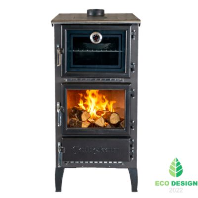 Poêle à bois en fonte CALISKAN 306 cuisinière 12.8 kW avec four chauffe 155m² Livraison rapide à domicile