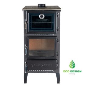 Poêle à bois en fonte CALISKAN 306 cuisinière 12.8kW avec four chauffe 155m²