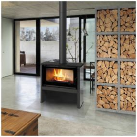 Poêle à bois JUNO 16 kw PANNEAU BLANC