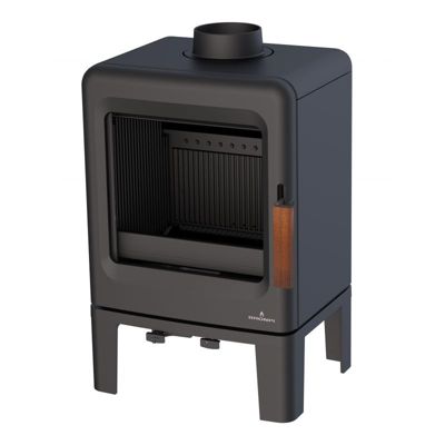 POÊLE À BOIS LIRA ÉTANCHE EN FONTE 5KW - Noir