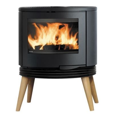 Poêle à bois tout fonte - SUPRA - ODAYA8BLANC - Vision galbée - Double combustion - Taille de bûches maxi 58 cm