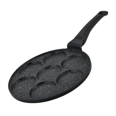 Poêle à crêpes et galettes avec revêtement en marbre 7 emplacements 26cm Herzberg HGCP267HO