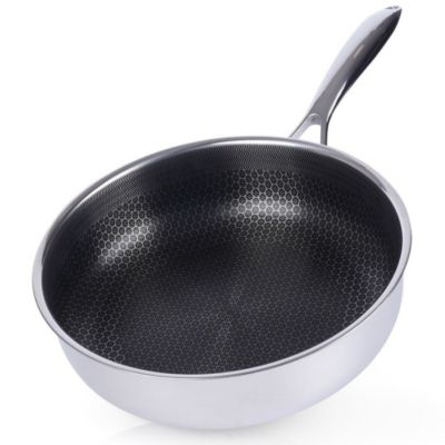 Poêle En Acier Inoxydable Profonde COOKCELL HYBRYD 26 Cm Revêtement Antiadhésif Pour Cuisiniers Exigeants