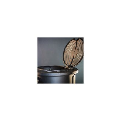 Poêle à gaz 3,4KW NOIR Fonte Véritable Effet feu de bois + Tuyau gaz + Détendeur butane Provence Sahara