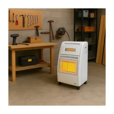Poêle à gaz 5700W Chauffage d'appoint Hybride Gaz et Electrique 20-100 m² - Piezo KOMBI LINE