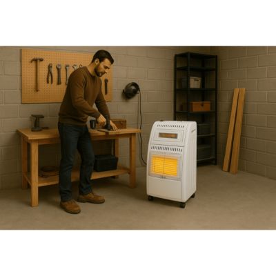 Poêle à gaz 5700W Chauffage d'appoint Hybride Gaz et Electrique 20-100 m² - Piezo KOMBI LINE