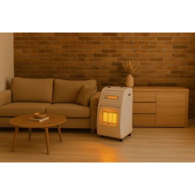 Poêle à gaz 5700W Chauffage d'appoint Hybride Gaz et Electrique 20-100 m² - Piezo KOMBI LINE