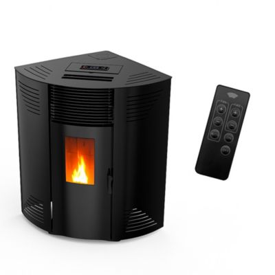 Poêle à granulés d'angle étanche Iseos 12,2 kW Noir Sannover