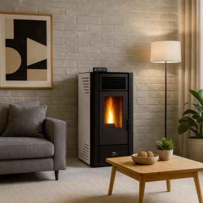 Poêle à granulés étanche Anita 11,6 kW Blanc Sannover